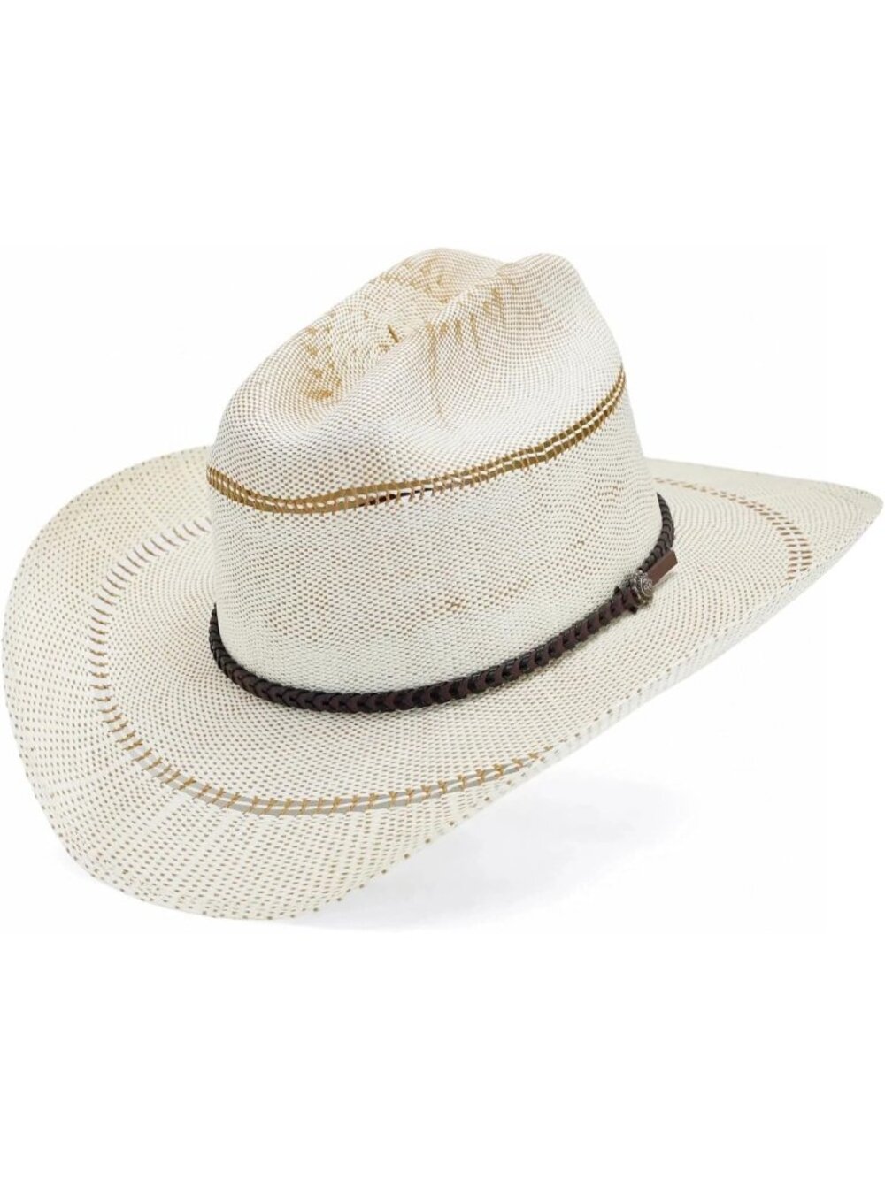 Unisex Cream Straw Cattleman Crease Shapeable Wide Brim Western Cowboy Sun Hat